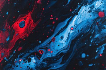 Poster - Vibrant acrylic fluid art in stunning hues, dynamic ink swirl, creative artistic background for contemporary home decor and abstract art lovers