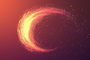 Poster - Abstract fiery swirl with scattered particles of light
