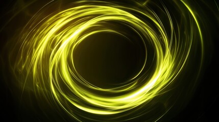Poster - Swirling vortex of glowing yellow light against a dark background, creating a sense of energy and dynamism