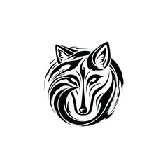  Abstract vector fox in tattoo style