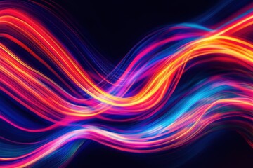 Fototapete - Vibrant neon light patterns creating immersive visual experiences for creative projects and digital media applications