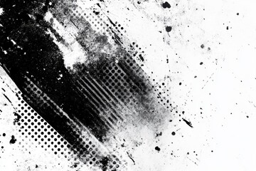 Poster - Stylish monochrome halftone texture with distressed patterns for creative digital projects and graphic designs