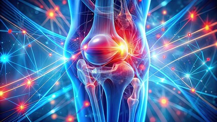 Wall Mural - visualization of a knee joint with detailed anatomical features. generative ai