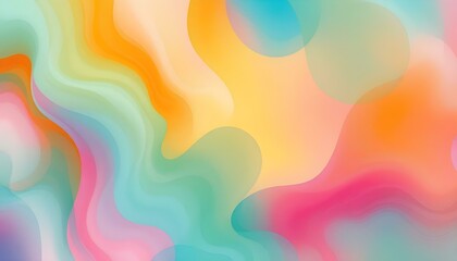 Poster - Orange teal green pink abstract grainy gradient background noise texture effect summer poster design. Hyber realistic photo of retro grainy gradient wave pattern background