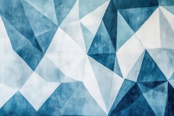 Poster - Stylish blue geometric patterns and shapes creating a modern backdrop for contemporary interior designs and artistic projects
