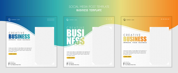 Wall Mural - Creative Business social media post. Editable social media templates for Creative Business Agency