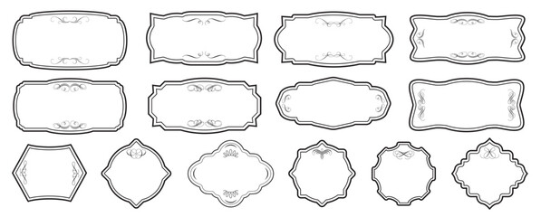 Fototapete - set of decorative Vintage Frames. Vector sticker, label, border..eps