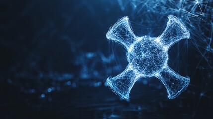 Poster - Abstract Digital Network Connection Blue Glow  Futuristic Technology Design