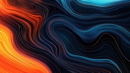 Poster - big data flow technology and science vector background, tech abstraction with lines electronics and 