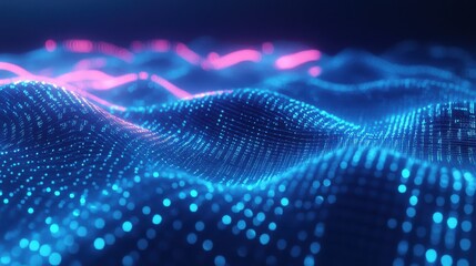  - Abstract creative business charts and binary code on blue background. System engineering and digital transformation concept. 3D Rendering