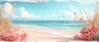 © Itsaree  - Photos en collage c ur, fond de plage, ambiance tranquille et amoureuse, design doux et artistique