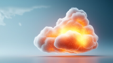 Poster - Dramatic explosion cloud formation digital art abstract environment stunning visuals creative concept