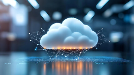 Poster - Innovative cloud computing solutions digital workspace visual representation modern environment futuristic viewpoint