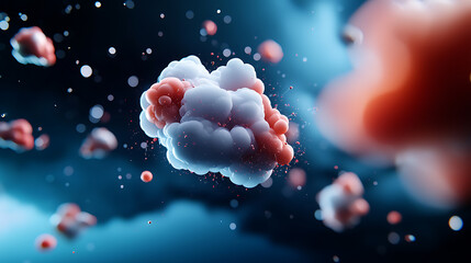 Poster - Dynamic cloud formation over vibrant atmosphere science visualization abstract environment digital art concept