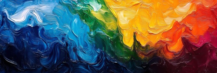 Poster - Abstract Swirls of Vivid Color, Vibrant Artistic Background - Cool, Warm, Bright Color Palette