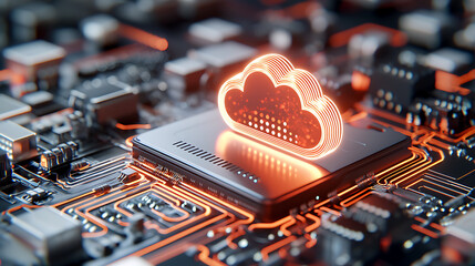 Poster - Cloud computing innovation technology sector digital image virtual environment futuristic perspective data management concepts
