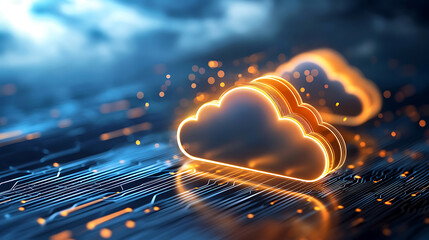 Poster - Cloud computing for digital transformation virtual environment data visualization futuristic technology concept
