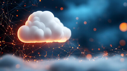 Poster - Digital cloud visualization virtual space graphic design technology environment abstract viewpoint modern concept for seo impact