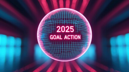 Poster - A futuristic sphere displays 
