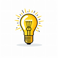 Wall Mural - Bright Idea! Modern Light Bulb Icon in Vector Format Flat Symbol Simple Design  