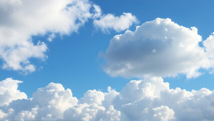 a day of fluffy clouds with blue skies behind. vector cotton texture background