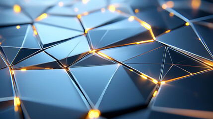 Poster - dynamic geometric patterns with illuminated edges digital art abstract design futuristic aesthetic c