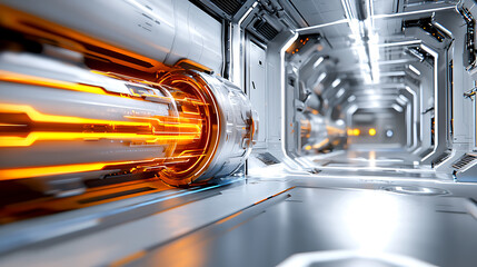 Poster - Futuristic technology showcase high-tech lab digital art sleek environment close-up view innovation insight