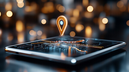 Poster - Innovative location tracking technology urban environment digital visualization futuristic viewpoint geospatial concept