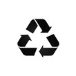 © SOUHAIL - Black recycle logo sign isolated. Eco symbol. PNG with transparent background. Clipping path. Flat lay