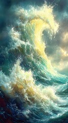Wall Mural - waves and clouds