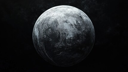 Wall Mural - monochromatic celestial sphere in dark space: a digital rendering of an exoplanet