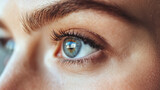 Close up of a side view on a female eye