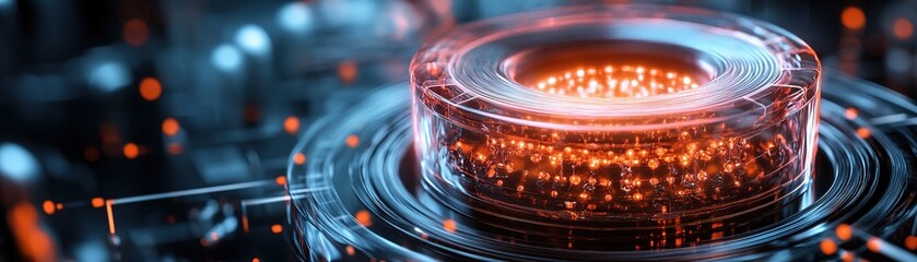 Poster - Revolutionary quantum computing technology laboratory digital art futuristic close-up view innovation