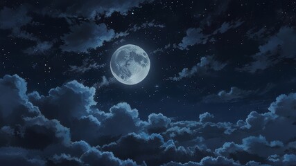 full moon over blue sky
