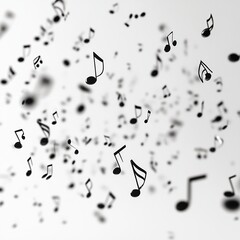 Poster - Musical notes dancing in the air abstract digital art light and shadow artistic perspective music concept