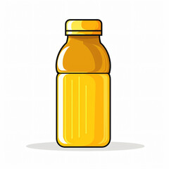 Wall Mural - Mustard Bottle Clip Art in Simple Flat Style on White Background food 