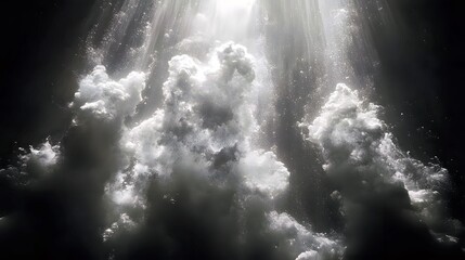 Wall Mural - sun rays through the clouds
