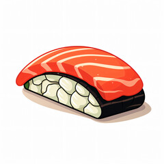 Wall Mural - Sushi Delight: Artistic Nigiri Clip Art fish food maki rice flat icon 