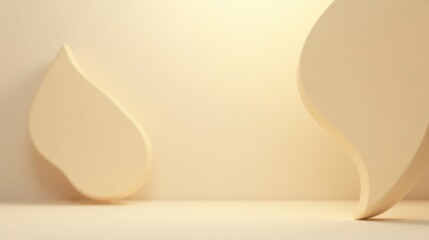 Aufkleber - Abstract Beige Minimalist Shapes Background with Soft Lighting and Subtle Shadows