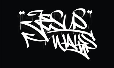 Wall Mural - 
JESUS WAYS graffiti tag style design