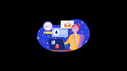 Poster - A concerned woman using a laptop, reflecting on her digital security and communication needs in a modern setting.