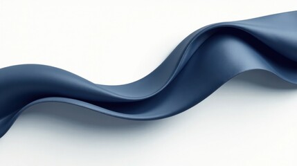 Poster - Abstract Blue Fabric Swirl Elegant Draped Textile Design Element