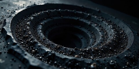 Leinwandbilder - Dark Matter Swirl Abstract Close-up of Textured Surface with Embedded Particles