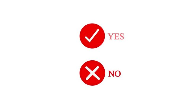 Check Mark No and yes 2d - Approval and Rejection animated icon  Animation