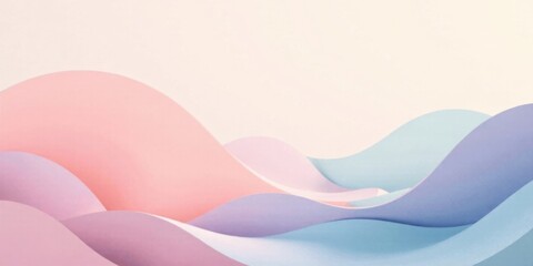 Leinwandbilder - Abstract Pastel Wave Design Soft Hues and Gentle Curves