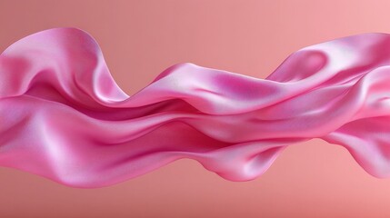 Poster - pink silk fabric draped on pink background for elegant textiles or fashion designs valentine day