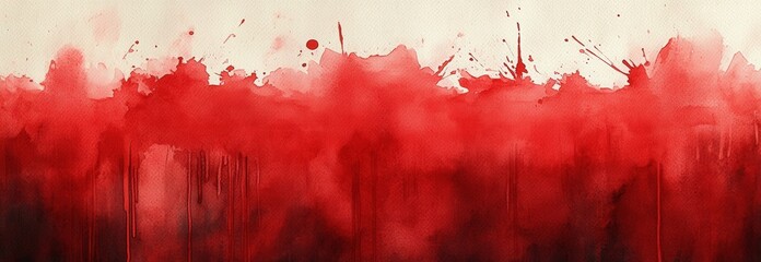 Poster - Abstract painting featuring red paint splashes on a white canvas background for artistic decoration valentine day