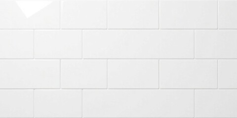 Poster - Clean White Rectangular Tile Wall Texture for Design Projects