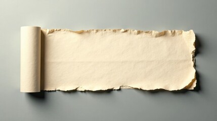 Aufkleber - Unfurling Antique Parchment Scroll on a Neutral Background