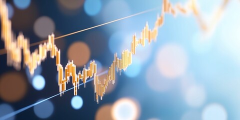 Poster - Line graph with a yellow line and a blue background